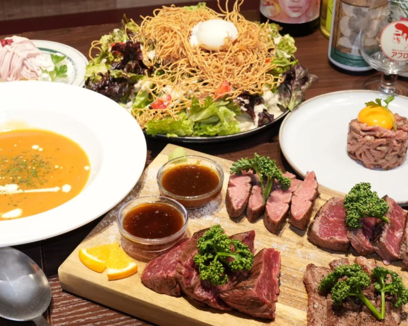 肉カフェダイニングアフロ 宴会コース料理イメージ 熟成肉ステーキコース